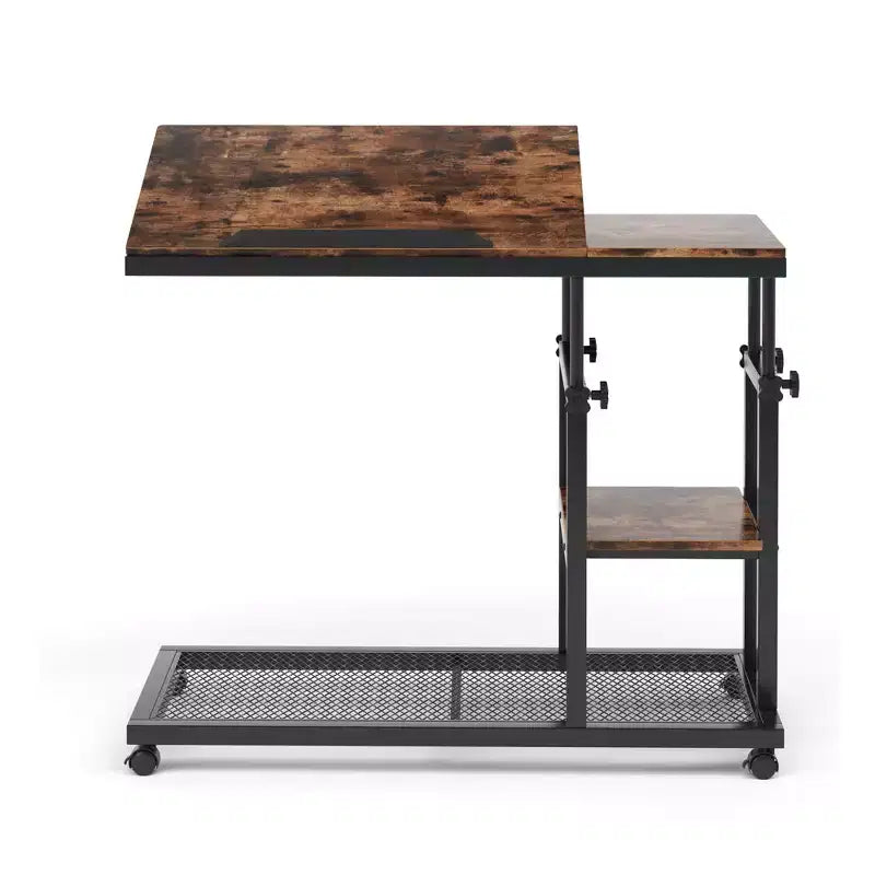 MAYEERTY Table d'appoint mobile en C, table basse réglable en hauteur de 26 à 34,5 pour canapé