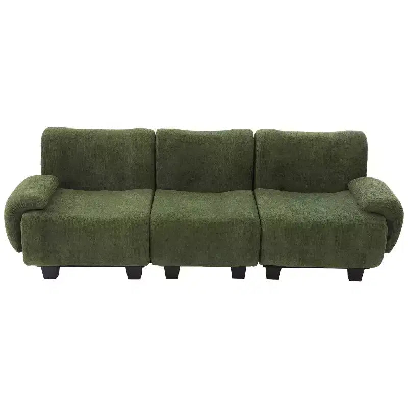 Canapé moderne 3 places Roxie de GDFStudio en chenille de 94,5 po avec accoudoirs incurvés