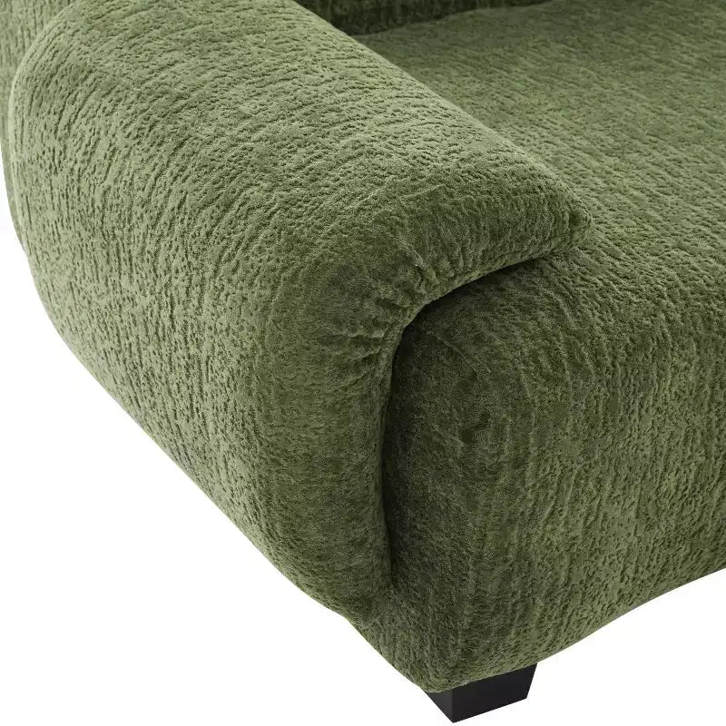 Canapé moderne 3 places Roxie de GDFStudio en chenille de 94,5 po avec accoudoirs incurvés