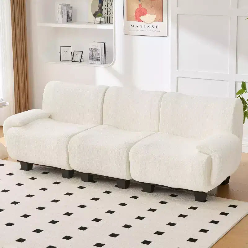 Canapé moderne 3 places Roxie de GDFStudio en chenille de 94,5 po avec accoudoirs incurvés