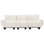 Canapé moderne 3 places Roxie de GDFStudio en chenille de 94,5 po avec accoudoirs incurvés