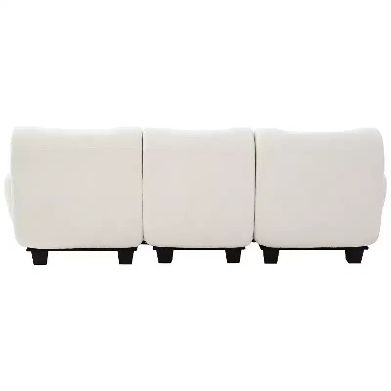 Canapé moderne 3 places Roxie de GDFStudio en chenille de 94,5 po avec accoudoirs incurvés