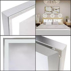 Miroir de salle de bain LED 72x32, miroir mural à cadre en aluminium, commande tactile, intensité variable, design étanche, parfait pour la salle de bain