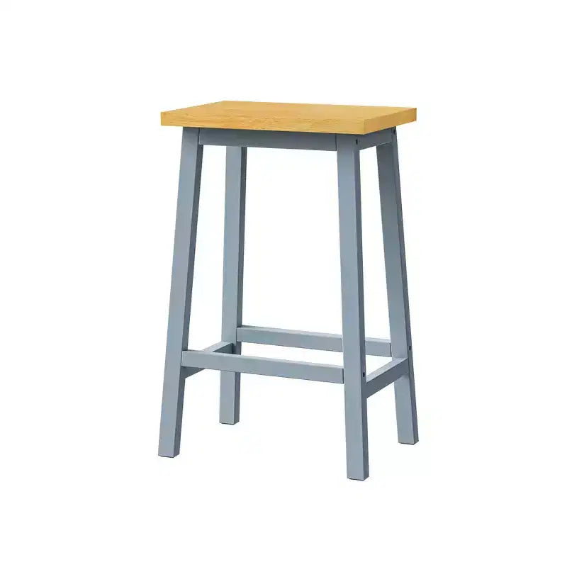 Tabourets de bar Whisen en bois massif, lot de 2 de 25,6 po, tabourets de comptoir de ferme avec repose-pieds