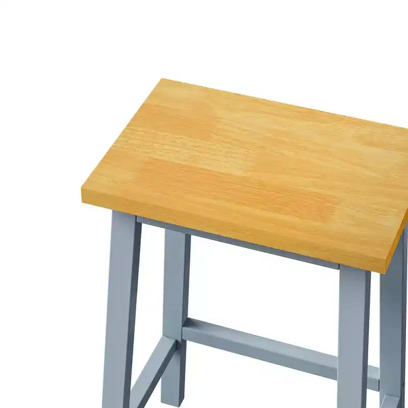 Tabourets de bar Whisen en bois massif, lot de 2 de 25,6 po, tabourets de comptoir de ferme avec repose-pieds