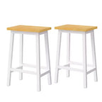 Tabourets de bar Whisen en bois massif, lot de 2 de 25,6 po, tabourets de comptoir de ferme avec repose-pieds