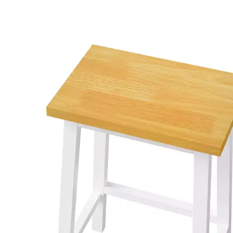 Tabourets de bar Whisen en bois massif, lot de 2 de 25,6 po, tabourets de comptoir de ferme avec repose-pieds