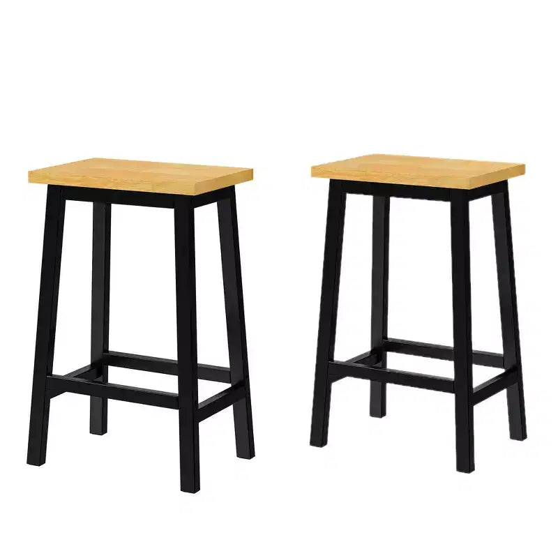 Tabourets de bar Whisen en bois massif, lot de 2 de 25,6 po, tabourets de comptoir de ferme avec repose-pieds