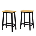 Tabourets de bar Whisen en bois massif, lot de 2 de 25,6 po, tabourets de comptoir de ferme avec repose-pieds