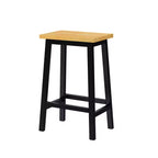 Tabourets de bar Whisen en bois massif, lot de 2 de 25,6 po, tabourets de comptoir de ferme avec repose-pieds