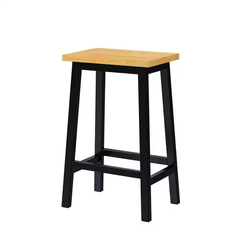Tabourets de bar Whisen en bois massif, lot de 2 de 25,6 po, tabourets de comptoir de ferme avec repose-pieds