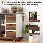 Îlot de cuisine de ferme Whisen 55.5 avec abattant, porte coulissante et station de recharge, design roulant