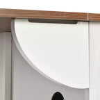 Îlot de cuisine de ferme Whisen 55.5 avec abattant, porte coulissante et station de recharge, design roulant