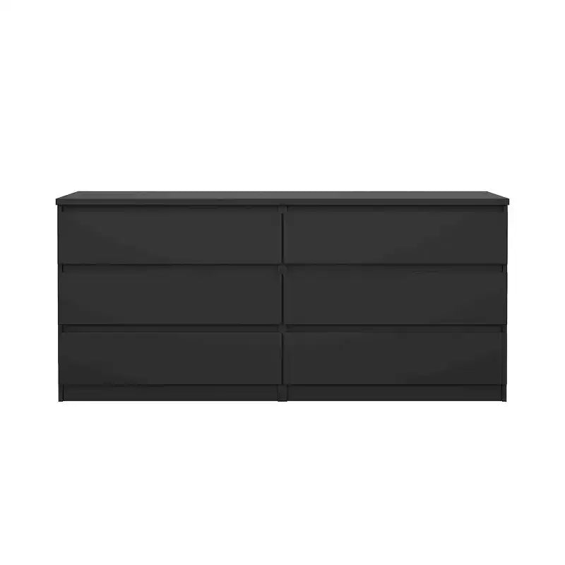 Commode double 6 tiroirs Tvilum Scottsdale, noir mat