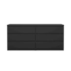 Commode double 6 tiroirs Tvilum Scottsdale, noir mat