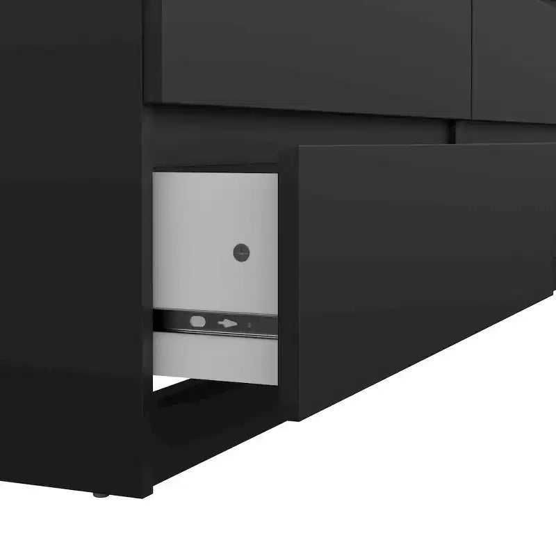 Commode double 6 tiroirs Tvilum Scottsdale, noir mat