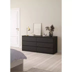 Commode double 6 tiroirs Tvilum Scottsdale, noir mat