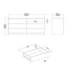 Commode double 6 tiroirs Tvilum Scottsdale, noir mat