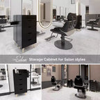 Meuble de rangement pour coiffeuse Karl Home Salon avec 4 tiroirs et 2 supports pour sèche-cheveux