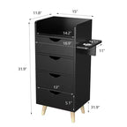 Meuble de rangement pour coiffeuse Karl Home Salon avec 4 tiroirs et 2 supports pour sèche-cheveux
