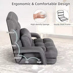 TYBOATLE Canapé-lit pliant avec USB, chaise de couchage convertible avec dossier réglable sur 5 positions, petit canapé confortable pour chambre à coucher, appartement, dortoir Gris