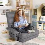 TYBOATLE Canapé-lit pliant avec USB, chaise de couchage convertible avec dossier réglable sur 5 positions, petit canapé confortable pour chambre à coucher, appartement, dortoir Gris