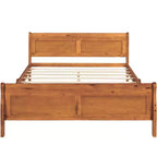 Lit plateforme Queen en bois avec tête de lit et support à lattes en bois (Chêne)