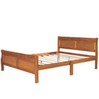Lit plateforme Queen en bois avec tête de lit et support à lattes en bois (Chêne)