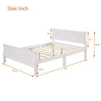 Lit plateforme Queen en bois avec tête de lit et support à lattes en bois (Chêne)