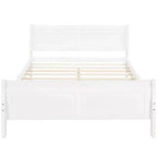 Lit plateforme Queen en bois avec tête de lit et support à lattes en bois (Chêne)
