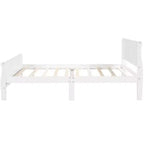 Lit plateforme Queen en bois avec tête de lit et support à lattes en bois (Chêne)