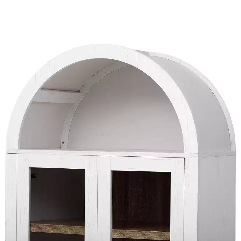 Garde-manger de cuisine haut Whisen 71 avec 2 grands tiroirs, étagères réglables et porte vitrée