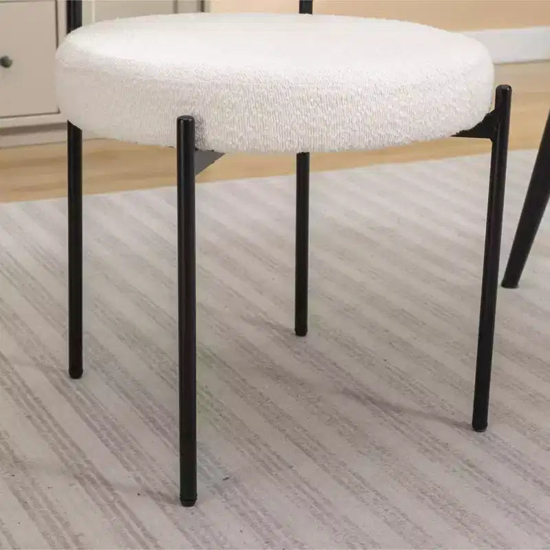 Okak Chaises de Salle à Manger Modernes en Boucle, Lot de 2, Design Rond en Tonneau, Coussins Épais et Pieds en Métal, Chaises Confortables pour Cuisine et Salon