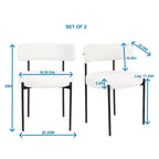 Okak Chaises de Salle à Manger Modernes en Boucle, Lot de 2, Design Rond en Tonneau, Coussins Épais et Pieds en Métal, Chaises Confortables pour Cuisine et Salon