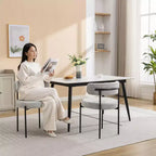 Okak Chaises de Salle à Manger Modernes en Boucle, Lot de 2, Design Rond en Tonneau, Coussins Épais et Pieds en Métal, Chaises Confortables pour Cuisine et Salon