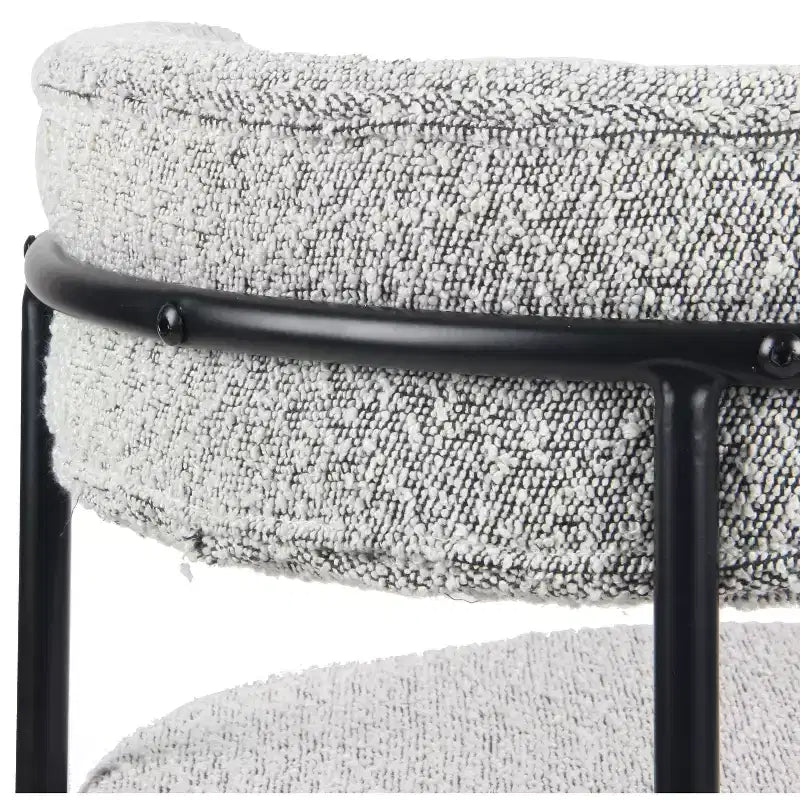 Okak Chaises de Salle à Manger Modernes en Boucle, Lot de 2, Design Rond en Tonneau, Coussins Épais et Pieds en Métal, Chaises Confortables pour Cuisine et Salon