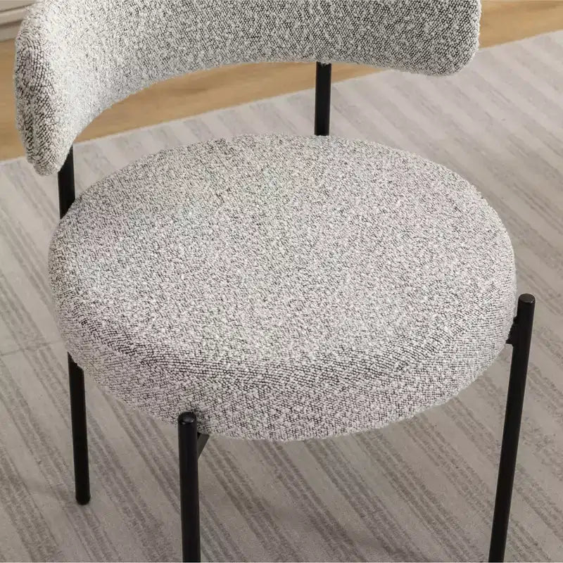 Okak Chaises de Salle à Manger Modernes en Boucle, Lot de 2, Design Rond en Tonneau, Coussins Épais et Pieds en Métal, Chaises Confortables pour Cuisine et Salon