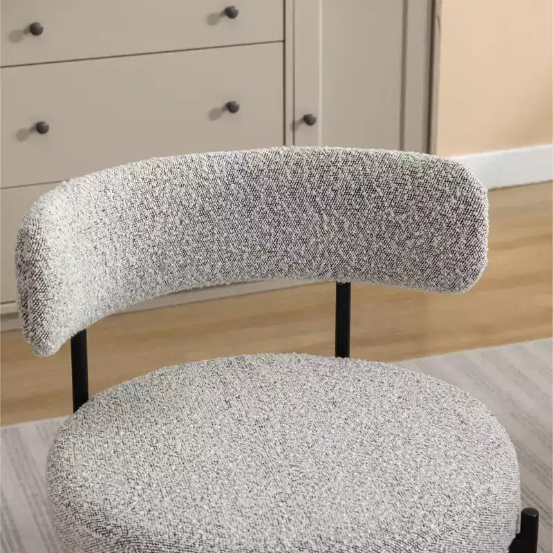 Okak Chaises de Salle à Manger Modernes en Boucle, Lot de 2, Design Rond en Tonneau, Coussins Épais et Pieds en Métal, Chaises Confortables pour Cuisine et Salon