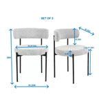 Okak Chaises de Salle à Manger Modernes en Boucle, Lot de 2, Design Rond en Tonneau, Coussins Épais et Pieds en Métal, Chaises Confortables pour Cuisine et Salon