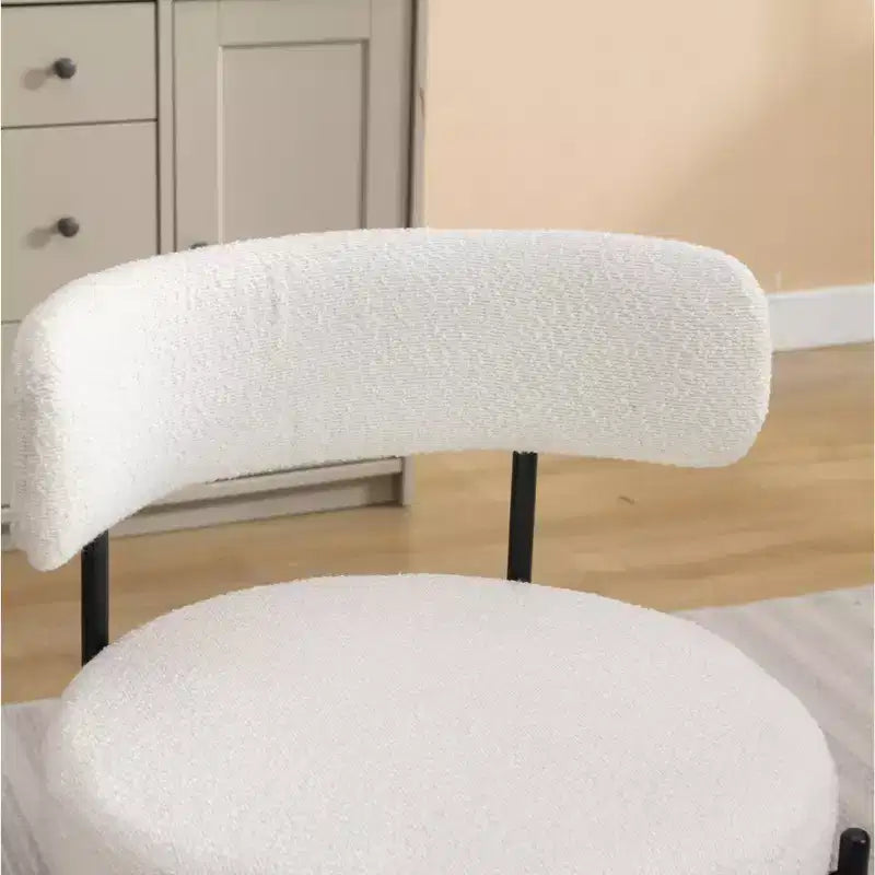 Okak Chaises de Salle à Manger Modernes en Boucle, Lot de 2, Design Rond en Tonneau, Coussins Épais et Pieds en Métal, Chaises Confortables pour Cuisine et Salon