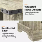 Table de chevet RoyalCraft Farmhouse avec station de recharge, ensemble de tables d'appoint rustiques avec étagère et rangement pour chambre ou bureau, lot de 2, gris clair