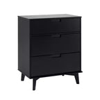 Okak 3-Drawer Solid Wood Dresser Mid-Century Design, Painted Finish, Ample Storage with Wood Runners, Ideal for Modern