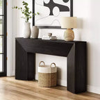 Lantine Console Table for Entryway, 63Extra Long Black Wooden Sofa Table for Living Room, Modern Hallway Foyer Table for Entrance, Easy Assembly
