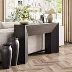 Console Lantine pour entrée, table de canapé en bois noir de 160 cm de long pour salon, table de couloir moderne pour hall d'entrée, montage facile