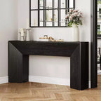 Console Lantine pour entrée, table de canapé en bois noir de 160 cm de long pour salon, table de couloir moderne pour hall d'entrée, montage facile