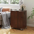 Table à coudre pliable Costway avec roulettes verrouillables, support avec 3 bacs de rangement et prises de courant Blanc/Naturel/Marron/Blanc+Naturel