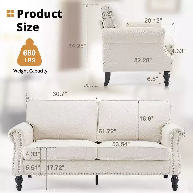 Karl Home | Causeuse Classique de 172 cm de large