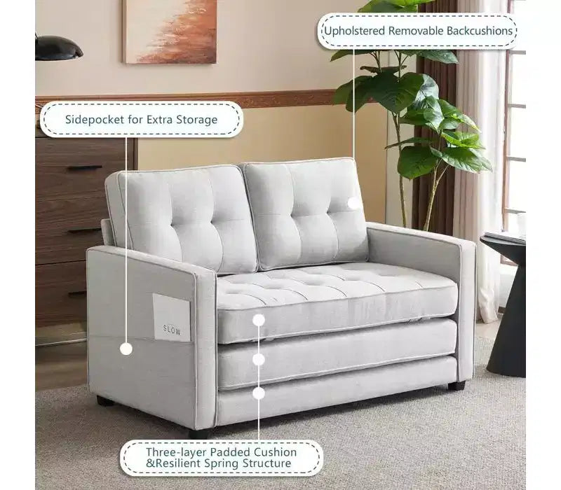 Karl Home | Canapé convertible de 136 cm en tissu
