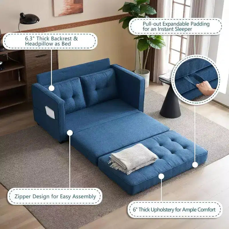 Karl Home | Canapé convertible de 136 cm en tissu