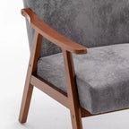 MAYEERTY Fauteuil d'appoint dossier haut de style scandinave avec structure en bois massif et dossier épais pour salon